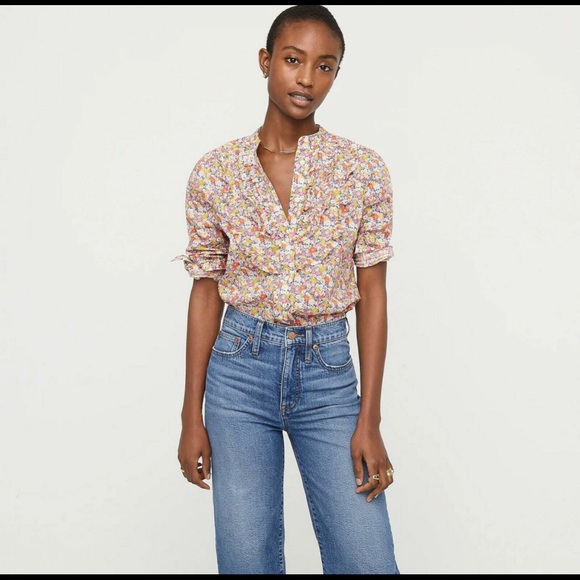 FABULOUS! J Crew Liberty of London ruffle bib top🎉👏🏻 - Picture 4 of 12